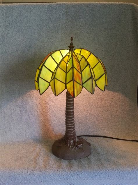 Stained Glass Lamp Palm Tree Accent Lamp Etsy