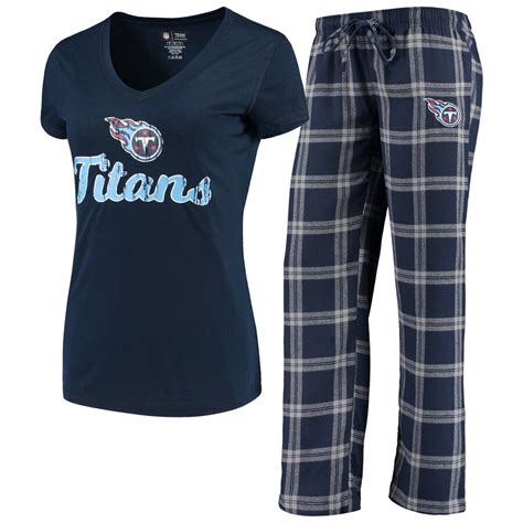 Concepts Sport Tennessee Titans Womens Navygray Troupe V Neck T Shirt