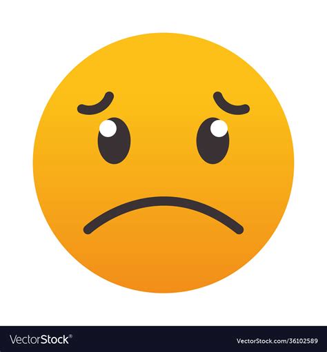 Emoji Slightly Frowning Face Icon Colorful Design Vector Image