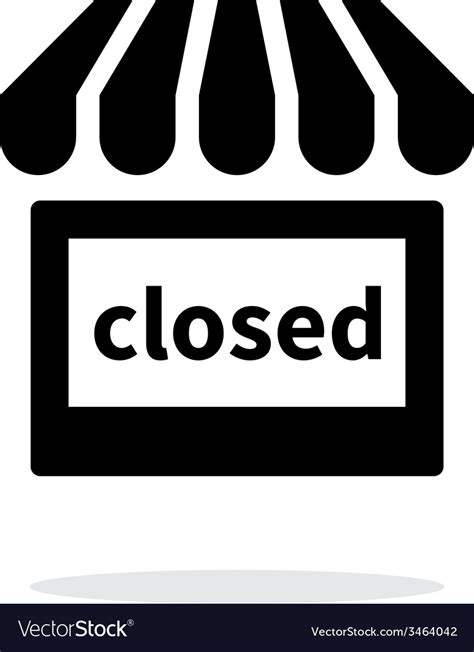 Shop Closed Icon On White Background Royalty Free Vector