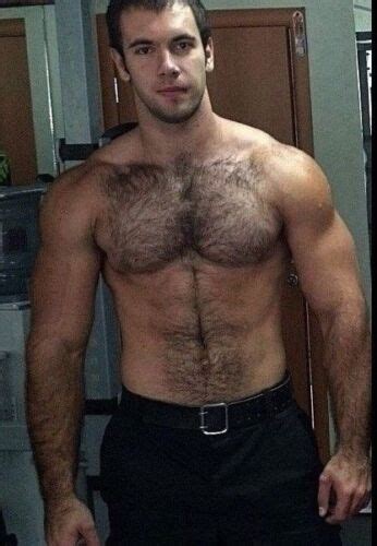Shirtless Male Beefcake Muscular Dude Hairy Chest Abs Hot Guy Photo X