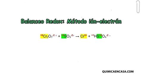 Balanceo Redox Método Ión Electrón Ejercicios Resueltos Química En