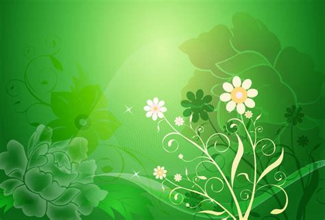 Vector Floral Design On Green Background Free Vector Graphics All