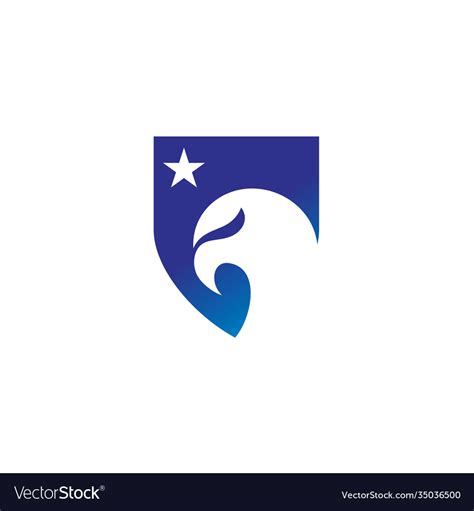 Eagle Heads With Star And Shields Logo Design Vector Image