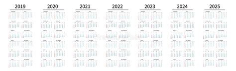 Mockup Simple Calendar Layout For 2020 2021 And 2022 Years Week