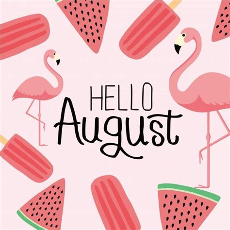 Hello August Hello August Vector Illustration August