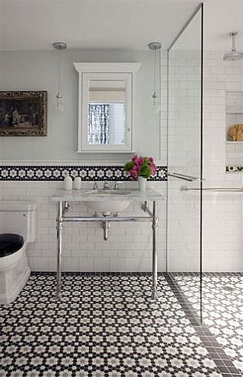 Some might call it a trend but the using a white grout with a dark tile (or vice versa) is another option that makes a bolder pattern south cyprus milano legato tile. 37 black and white hexagon bathroom floor tile ideas and ...