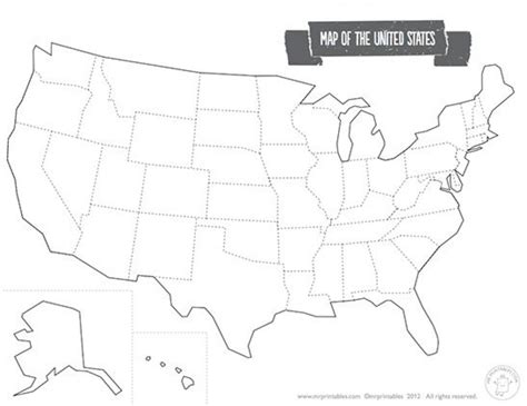 Printable Map Of The Usa Mr Printables Blank Homeschool Ideas For