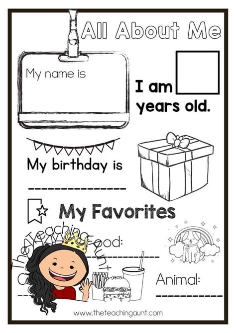 All About My Aunt Free Printable Printable Templates