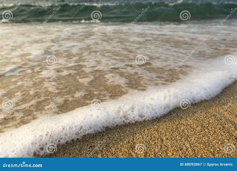 Foamy Soft Wave On Sand Beach Stock Image Image Of Coast Edge 88092867