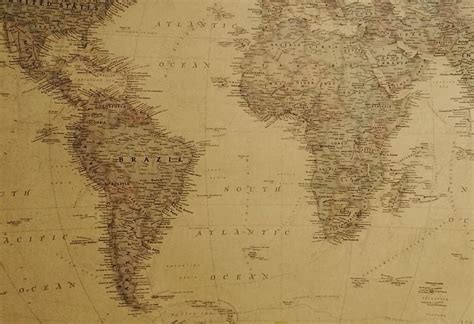 Mundo Mapa Pared Mural Vintage Antiguo Mapa Del Por Styleawall Mapas