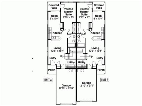 One Story Duplex Floor Plans Floorplansclick