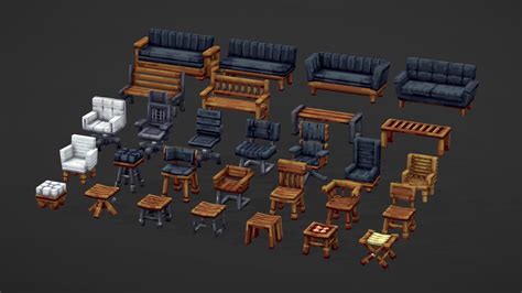Furniture Collection 1 Buy Royalty Free 3d Model By Wacky
