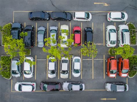 Estacionamientos Vacíos Vista Aérea Foto Premium