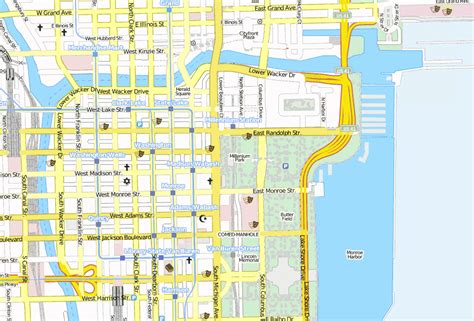 Millennium Park Stadtplan Mit Luftansicht Und Unterkünften Von Chicago