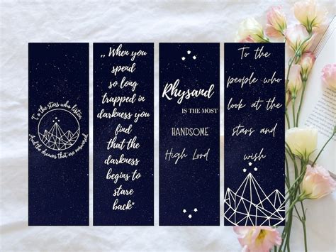 Acotar Bookmark Set Feyre And Rhysand Velaris Night Court Quote