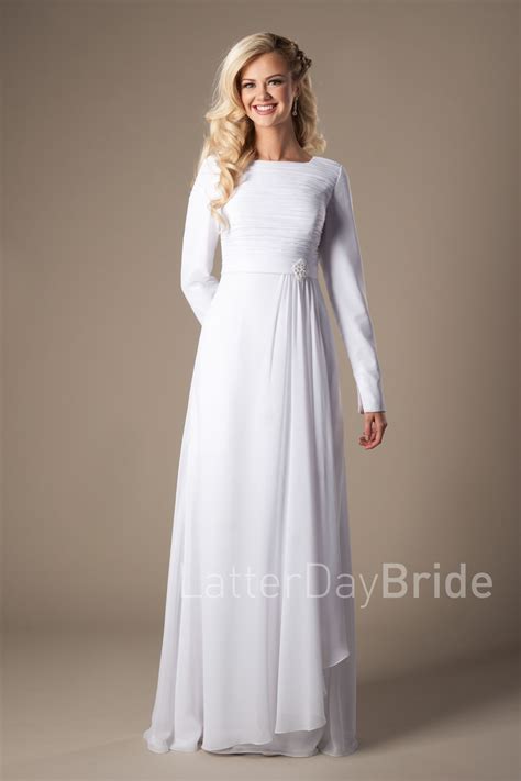 Check out our lds wedding dress selection for the very best in unique or custom, handmade pieces from our dresses shops. Image result for lds sealing dresses | Lds temple dress ...