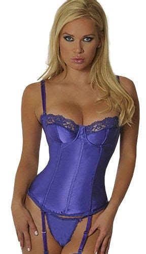 So Sexy Lingerie Tm Satin Boned And Underwired Corsellete Training Corset 36 Purple Women S