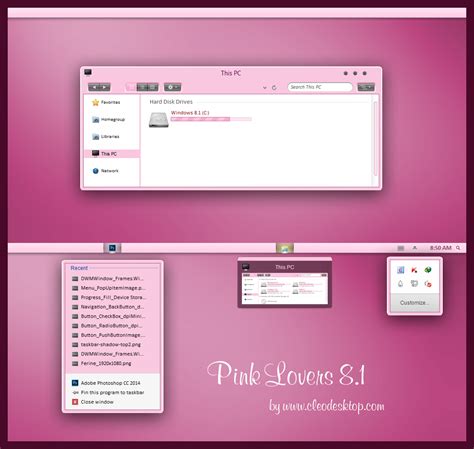 Pink Glass Windows 10 Themes