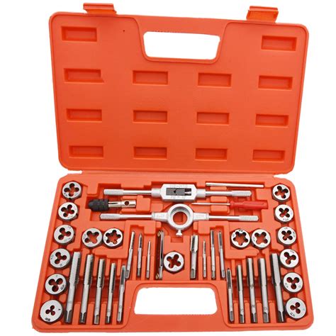 40 Piece Tap And Die Setsae Inch Sizes Essential Threading Tool With