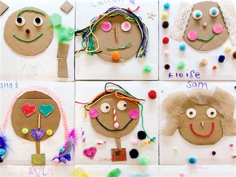 Explore Texture With These Fun Mixed Media Collage Portraits For Kids