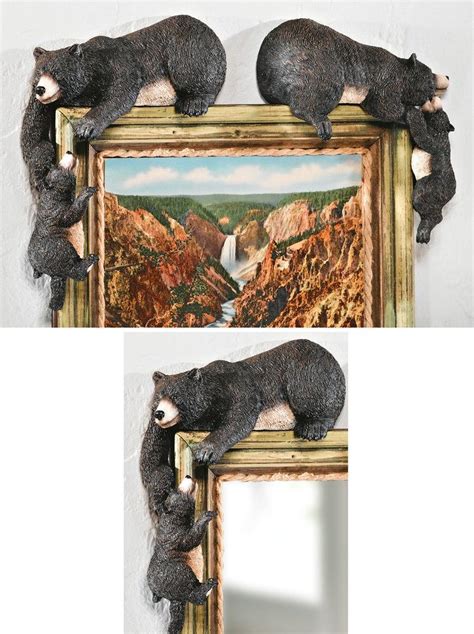 Charming accent black bear home decor piece for your home. Welcome Black Bear Statue Figurine Cabin Lodge Decor New ...