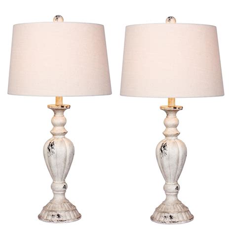 Vintage green enamel bankers table lamp. Fangio 29.5in Distressed Candlestick Cottage Antique White ...