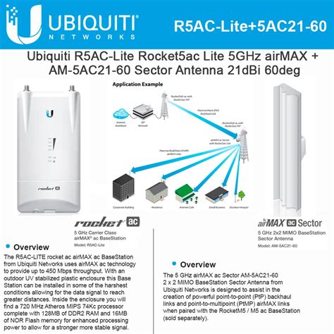 Ubiquiti Rocket Ac Lite R Ac Lite Airmax Ac Basestation Ghz W Airmax Ac Am Ac Dbi Deg