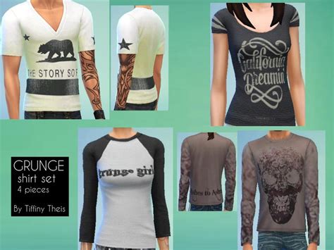 The Sims Resource Grunge Shirt Set