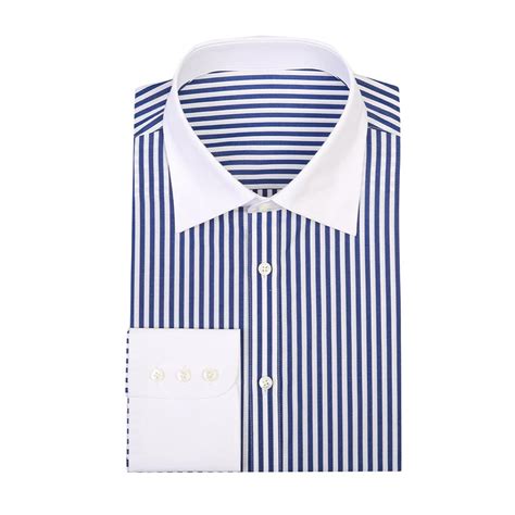 Stripe Contrast Collar Shirt Mccann Bespoke
