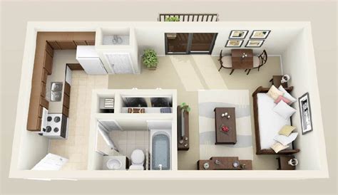 Spacious one bedroom apartment floorplans for independent seniors. Pin on Basement Apartment