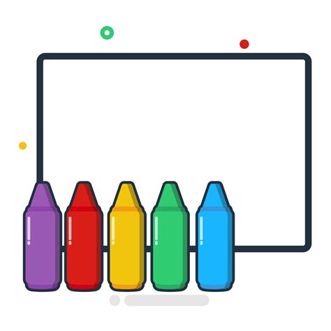 Crayon Colorful Drawing Paper Cartoon Concept Isolated Vector Icon