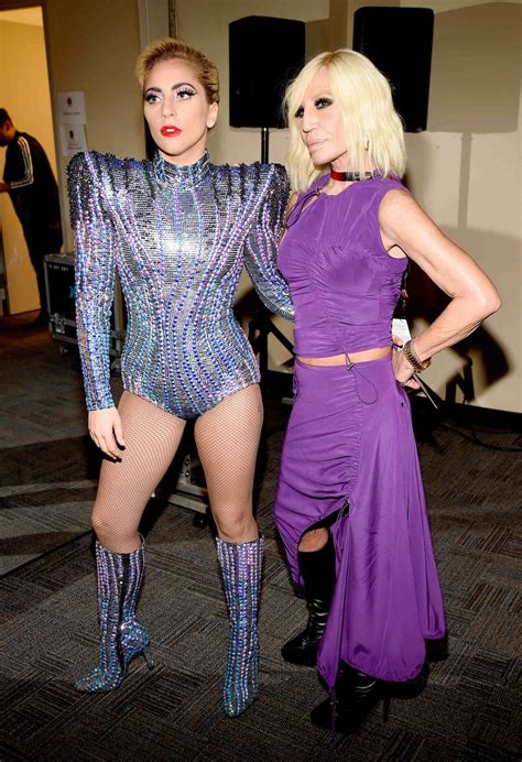 Lady Gaga Dazzles In Custom Versace At The 2017 Super Bowl Fashion