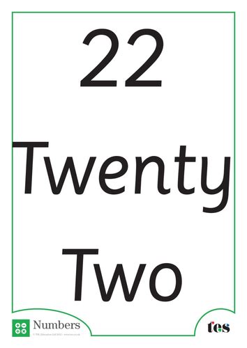 A4 Words And Numbers Flash Cards 21 25 Teaching Resources
