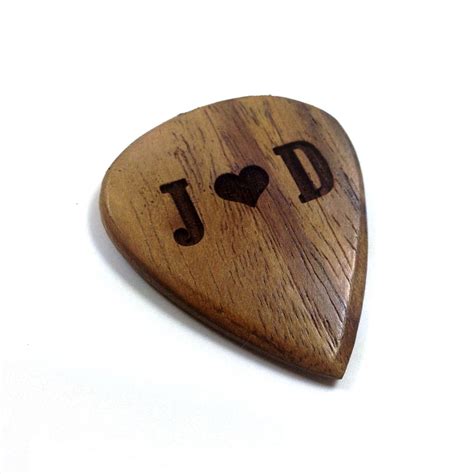 Custom Wedding Guitar Pick Personalized Engraved Wood Musician T