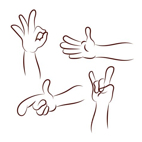 Finger Hand Gesture Vector Hd Images Cute Hand Gestures Outline Png