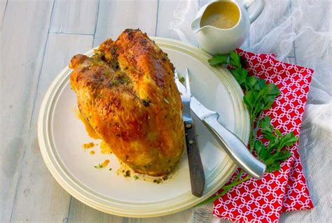 Brined And Herb Butter Roasted Turkey Breast With The Best Easy Gravy