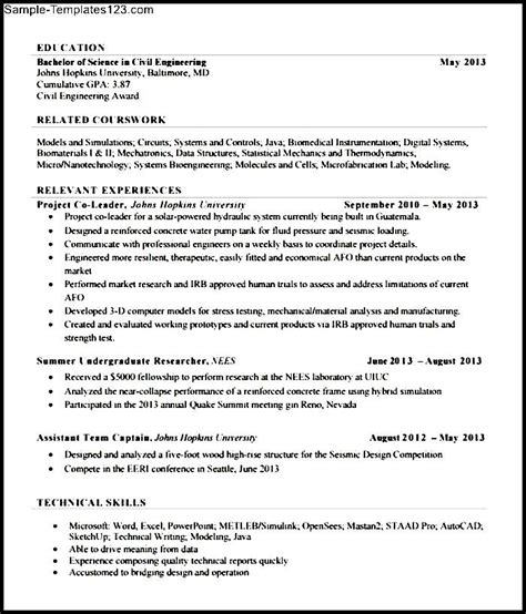 Ssa to cover skill needs through delivery and recognition of eu joint cv in concentrated solar power solar cv is a project funded by ec erasmus+ programme. Fresher Civil Engineer Resume - Sample Templates