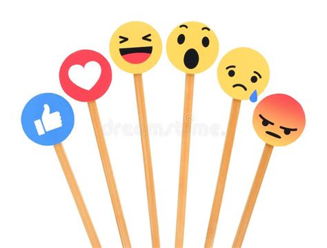 facebook como reações compreensivo de emoji do botão 6 foto de stock editorial imagem de