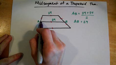 This formula should be well known because it is used to find the area of a trapezoid. Midsegment of a Trapezoid - YouTube