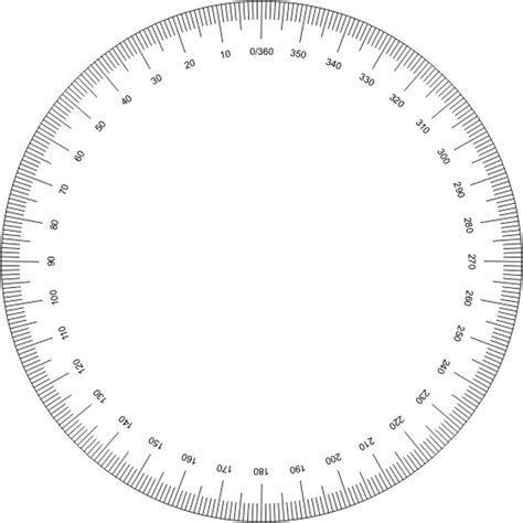 360 Degree Protractor Printable Clipart Best