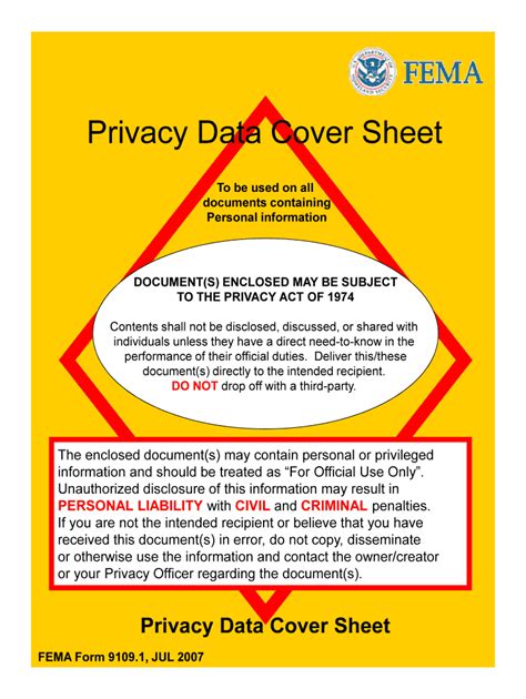 Privacy Act Data Cover Sheet Fill Online Printable Fillable Blank