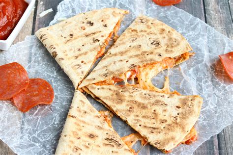 5 Minute Pepperoni Pizza Quesadilla Two Healthy Kitchens