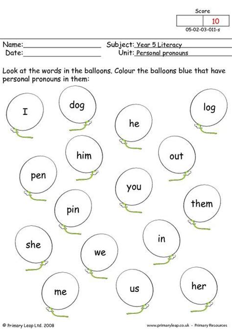 Personal pronouns 1 Worksheet | Personal pronouns worksheets, Personal