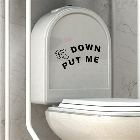 Stylish Put Me Down Gesture Hand Decal Bathroom Toilet Seat Waterproof