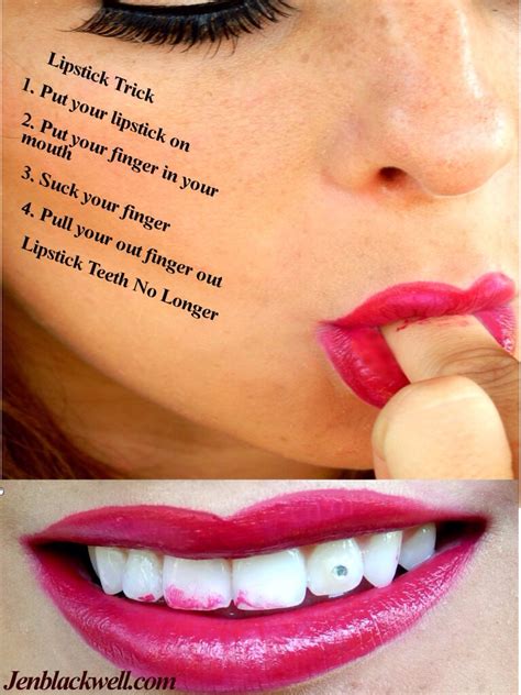 to avoid getting lipstick on your teeth try putting your finger in your mouth and pulling out