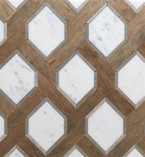 Renaissance Tile And Baths White Marble And Nougat Wood Tile Patterns