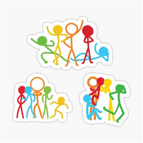 Alan Becker Five Stick Figures Animation Characters Sticker Set