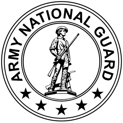 Army National Guard Seal Black And White Sticker