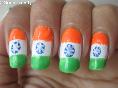Indian Flag Nail Art Independence Special Gone Trendy